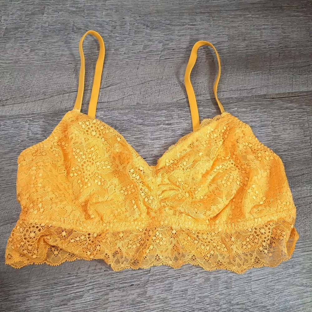 Victoria's Secret Large Sexy Yellow Gold Lace Bralette